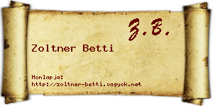 Zoltner Betti névjegykártya